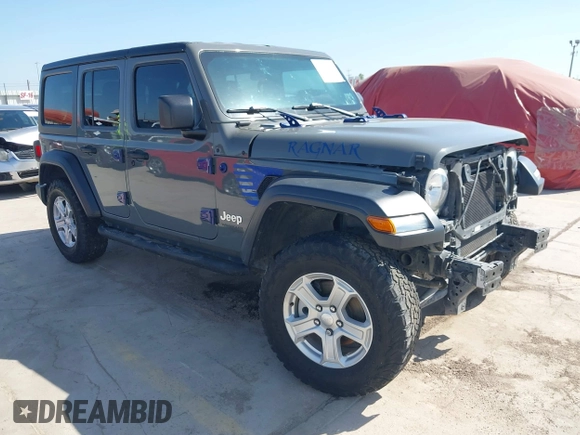 2020 Jeep Wrangler Unlimited Sport S z VIN 1C4HJXDN3LW337617, wystawiony jako IAAI lot #42022340 z przebiegiem 48 201 mil mil oraz . Historia ofert i sprzedaży dostępna na DreamBid. Obrazek 1.