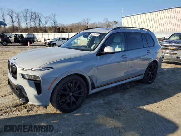 2023 BMW X7 xDrive40i with VIN 5UX23EM03P9P48219, listed as a Copart auction lot 42714055 with 48,911 mi miles and Salvage Title. Bid and sale history available at carsss.com. Image 1.