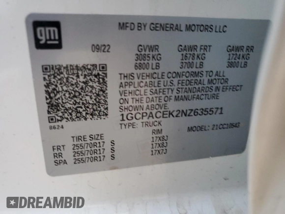 2022 Chevrolet Silverado 1500 LT with VIN 1GCPACEK2NZ635571, listed as a Copart auction lot 88725255 with 0 mi miles and Salvage Title. Bid and sale history available at carsss.com. Image 13.