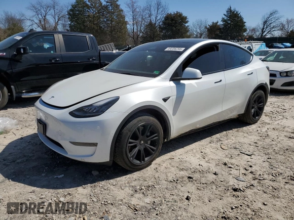 2022 Tesla Model Y Long Range with VIN 7SAYGDEE7NA012634, listed as a Copart auction lot 49206295 with 19,267 mi miles and Clean Title. Bid and sale history available at DreamBid. Image 1.
