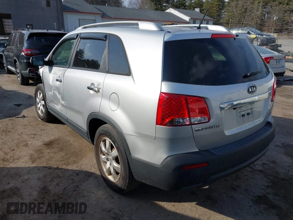 2012 Kia Sorento LX with VIN 5XYKTDA68CG215084, listed as a IAAI auction lot 41783121 with 213,223 mi miles. Bid and sale history available at carsss.com. Image 3.