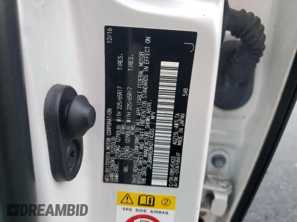 2017 Lexus NX 200t with VIN JTJBARBZ8H2114203, listed as a Copart auction lot 84314244 with Not provided miles and Salvage title. Bid and sale history available at DreamBid. Image 14.