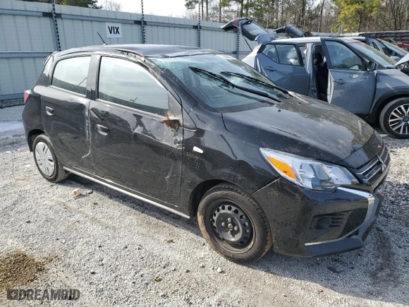 2024 Mitsubishi Mirage ES with VIN ML32AUHJ8RH010321, listed as a Copart auction lot 88721085 with 15,190 mi miles and Non Repairable. Bid and sale history available at carsss.com. Image 4.
