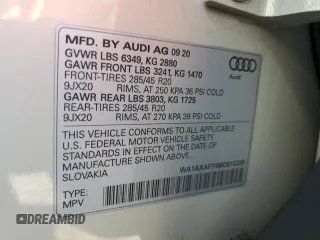 2021 Audi Q7 Premium with VIN WA1AXAF74MD015328, listed as a Copart auction lot 75545144 with 65,854 mi miles and Salvage title. Bid and sale history available at DreamBid. Image 14.