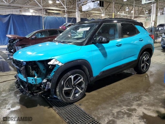 2021 Chevrolet TrailBlazer RS with VIN KL79MTSL4MB073853, listed as a Copart auction lot 45943535 with 62,253 mi miles and Salvage Title. Bid and sale history available at carsss.com. Image 1.