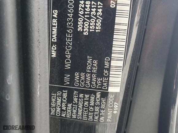 2018 Mercedes-Benz Metris Passenger Van with VIN WD4PG2EE6J3346005, listed as a Copart auction lot 86134974 with 107,416 mi miles and Salvage Title. Bid and sale history available at carsss.com. Image 13.