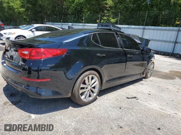 2015 Kia Optima SX Turbo with VIN 5XXGR4A60FG381919, listed as a Copart auction lot 57703285 with Not provided miles and Salvage title. Bid and sale history available at DreamBid. Image 3.