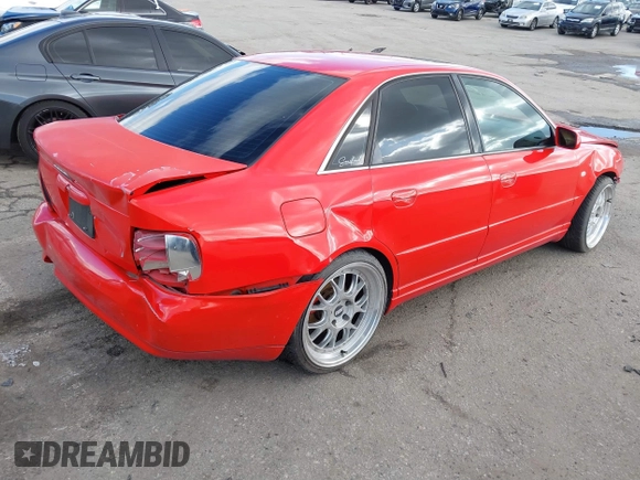 2001 Audi S4 with VIN WAURD68D71A011267, listed as a IAAI auction lot 41593465 with 201,666 mi miles. Bid and sale history available at carsss.com. Image 4.