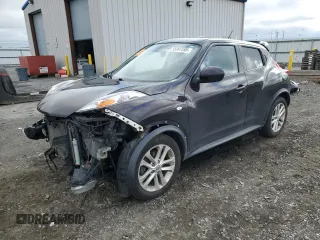 2014 Nissan Juke SL with VIN JN8AF5MV8ET360164, listed as a Copart auction lot 56997495 with 96,681 mi miles and Salvage title. Bid and sale history available at DreamBid. Image 1.
