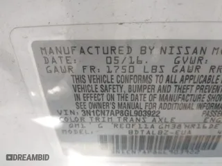 2016 Nissan Versa SV with VIN 3N1CN7AP8GL903922, listed as a IAAI auction lot 41765631 with 144,113 mi miles. Bid and sale history available at carsss.com. Image 9.