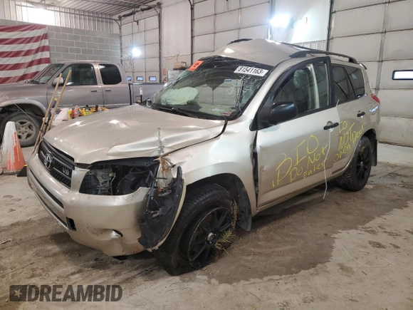 2008 Toyota RAV4 with VIN JTMBK33V186034582, listed as a Copart auction lot 74380404 with 163,110 mi miles and Non Repairable. Bid and sale history available at carsss.com. Image 1.