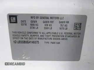 2016 Chevrolet Sonic LTZ z VIN 1G1JE6SB9G4146075, wystawiony jako IAAI lot #41750534 z przebiegiem 103 240 mil mil oraz . Historia ofert i sprzedaży dostępna na DreamBid. Obrazek 9.