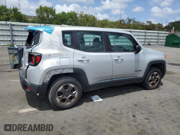 2016 Jeep Renegade Sport with VIN ZACCJBAT5GPD94436, listed as a Copart auction lot 54484285 with 0 mi miles and Salvage Title. Bid and sale history available at carsss.com. Image 3.