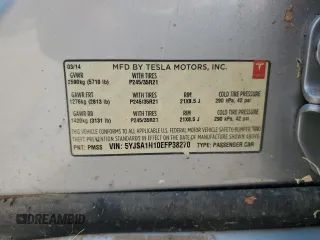 2014 Tesla Model S 60 with VIN 5YJSA1H10EFP38270, listed as a Copart auction lot 53893605 with 170,814 mi miles and Clean Title. Bid and sale history available at DreamBid. Image 12.