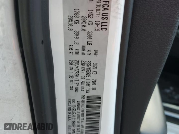 2020 Dodge Durango SRT with VIN 1C4SDJGJ4LC146602, listed as a Copart auction lot 41868575 with 46,614 mi miles and Clean Title. Bid and sale history available at DreamBid. Image 13.