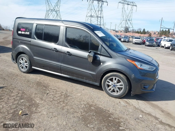 2019 Ford Transit Connect Wagon XLT with VIN NM0GE9F22K1391241, listed as a IAAI auction lot 41601446 with 127,161 mi miles. Bid and sale history available at carsss.com. Image 1.