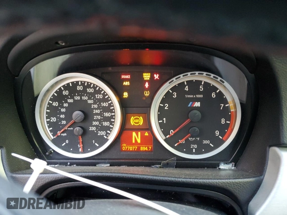 2012 BMW M3 with VIN WBSKG9C53CE797862, listed as a Copart auction lot 77396214 with 77,077 mi miles and Salvage title. Bid and sale history available at DreamBid. Image 9.