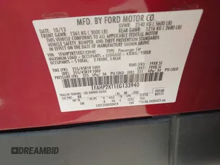 2014 Ford Taurus SHO with VIN 1FAHP2KT1EG133940, listed as a IAAI auction lot 42805214 with 141,204 mi miles and . Bid and sale history available at DreamBid. Image 9.