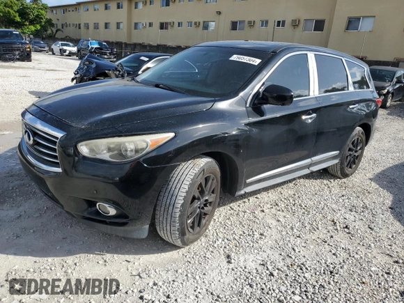 2013 Infiniti JX35 with VIN 5N1AL0MM4DC311746, listed as a Copart auction lot 79057304 with 153,074 mi miles and Salvage Title. Bid and sale history available at carsss.com. Image 1.