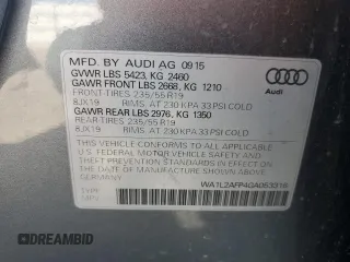 2016 Audi Q5 Premium Plus z VIN WA1L2AFP4GA053316, wystawiony jako Copart lot #60267325 z przebiegiem 75 227 mil mil oraz Szkoda całkowita • Salvage title. Historia ofert i sprzedaży dostępna na DreamBid. Obrazek 14.