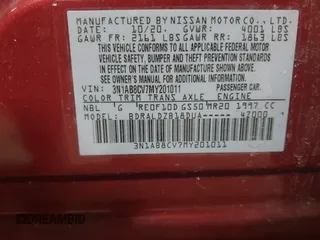 2021 Nissan Sentra SV with VIN 3N1AB8CV7MY201011, listed as a IAAI auction lot 41728327 with 57,258 mi miles and . Bid and sale history available at DreamBid. Image 9.