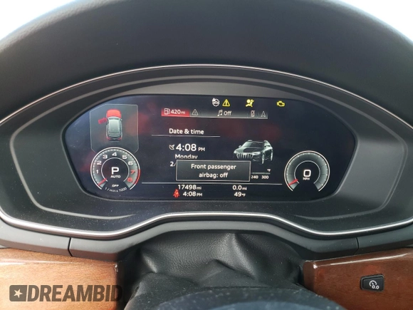 2020 Audi allroad A4 Prestige z VIN WA19NAF43LA037884, wystawiony jako Copart lot #42442233 z przebiegiem 17 498 mil mil oraz . Historia ofert i sprzedaży dostępna na DreamBid. Obrazek 9.