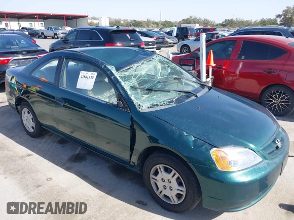 2001 Honda Civic LX with VIN 1HGEM21551L111533, listed as a IAAI auction lot 41801139 with 253,497 mi miles. Bid and sale history available at carsss.com. Image 6.
