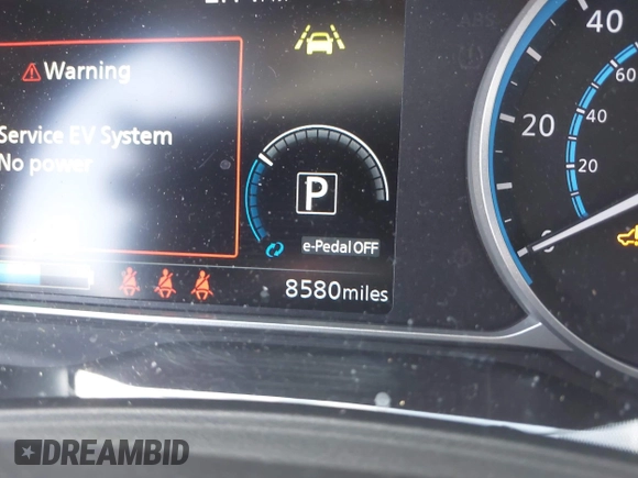 2024 Nissan LEAF SV Plus with VIN 1N4CZ1CV7PC562041, listed as a IAAI auction lot 42142283 with 8,580 mi miles and . Bid and sale history available at DreamBid. Image 15.