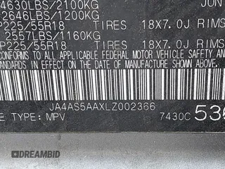 2020 Mitsubishi Eclipse Cross SE with VIN JA4AS5AAXLZ002366, listed as a IAAI auction lot 42027015 with Not provided miles and . Bid and sale history available at DreamBid. Image 9.
