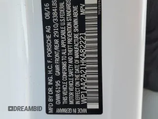 2017 Porsche Cayenne с VIN WP1AA2A21HKA82221, выставлен на аукционе Copart как лот 62022355 с пробегом 122 965 миль миль и Списание • Salvage title. История ставок и продаж доступна на DreamBid. Изображение 13.