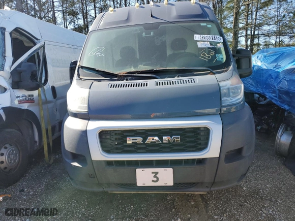 2021 Ram ProMaster Cargo Van with VIN 3C6FRVJG5ME500958, listed as a Copart auction lot 42569145 with 0 mi miles and Clean Title. Bid and sale history available at carsss.com. Image 5.