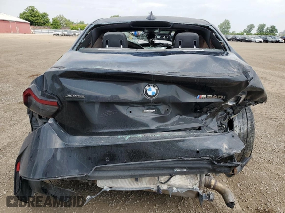 2022 BMW 2 Series M240i xDrive with VIN 3MW53CM03N8C38797, listed as a Copart auction lot 55770823 with 0 mi miles. Bid and sale history available at carsss.com. Image 6.