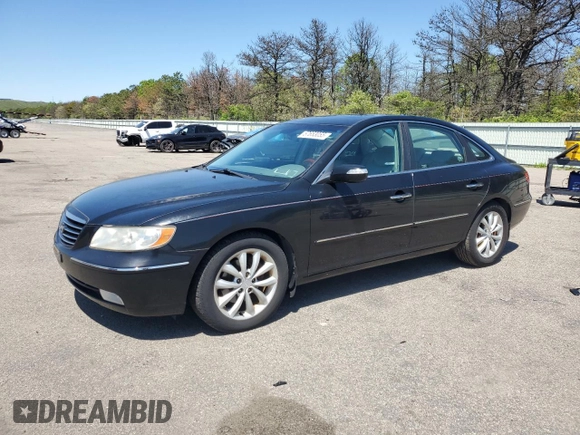 2008 Hyundai Azera Limited with VIN KMHFC46F68A253538, listed as a Copart auction lot 57653055 with 63,876 mi miles and Salvage title. Bid and sale history available at DreamBid. Image 1.