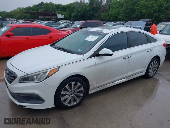 2016 Hyundai Sonata Sport with VIN 5NPE34AF7GH349130, listed as a IAAI auction lot 42158546 with 125,374 mi miles and . Bid and sale history available at carsss.com. Image 20.