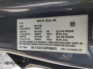 2023 Tesla Model 3 с VIN 5YJ3E1EA3PF686679, выставлен на аукционе IAAI как лот 42240380 с пробегом 20 512 миль миль и . История ставок и продаж доступна на DreamBid. Изображение 9.