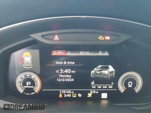 2019 Audi Q8 Prestige with VIN WA1CVAF16KD018075, listed as a Copart auction lot 83216264 with 119,143 mi miles and Salvage title. Bid and sale history available at DreamBid. Image 9.