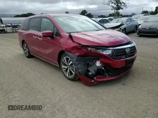 2022 Honda Odyssey Touring with VIN 5FNRL6H85NB067178, listed as a Copart auction lot 56577315 with 22,184 mi miles and Salvage title. Bid and sale history available at DreamBid. Image 14.