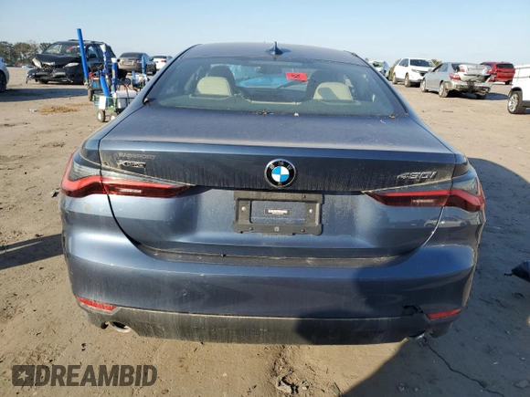 2023 BMW 4 Series 430i xDrive with VIN WBA73AP09PCL95500, listed as a Copart auction lot 75218424 with Not provided miles and Salvage title. Bid and sale history available at DreamBid. Image 6.