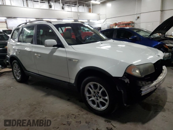 2005 BMW X3 2.5i with VIN WBXPA73485WC47845, listed as a Copart auction lot 84540204 with 96,544 mi miles and Salvage Title. Bid and sale history available at carsss.com. Image 4.