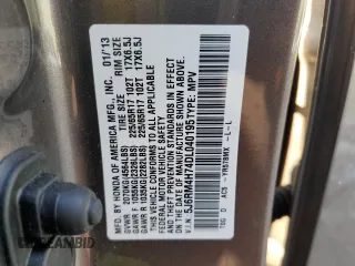 2013 Honda CR-V EX-L with VIN 5J6RM4H74DL040195, listed as a Copart auction lot 87580845 with 129,029 mi miles and Salvage Title. Bid and sale history available at carsss.com. Image 15.