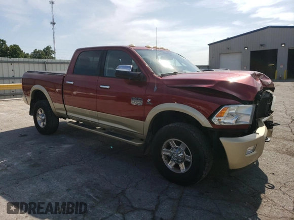 2012 Ram 2500 Laramie Longhorn with VIN 3C6UD5GL4CG225905, listed as a Copart auction lot 68752344 with 141,210 mi miles and Salvage Title. Bid and sale history available at carsss.com. Image 4.