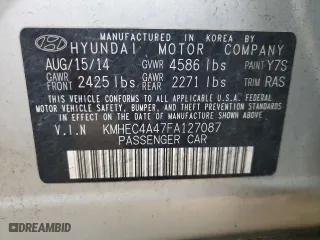2015 Hyundai Sonata Hybrid Limited with VIN KMHEC4A47FA127087, listed as a Copart auction lot 49384025 with 143,905 mi miles and Salvage Title. Bid and sale history available at carsss.com. Image 14.