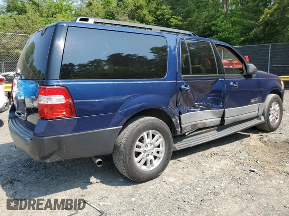 2007 Ford Expedition Max XLT with VIN 1FMFK16527LA33857, listed as a Copart auction lot 59376515 with 262,960 mi miles and Salvage title. Bid and sale history available at DreamBid. Image 3.