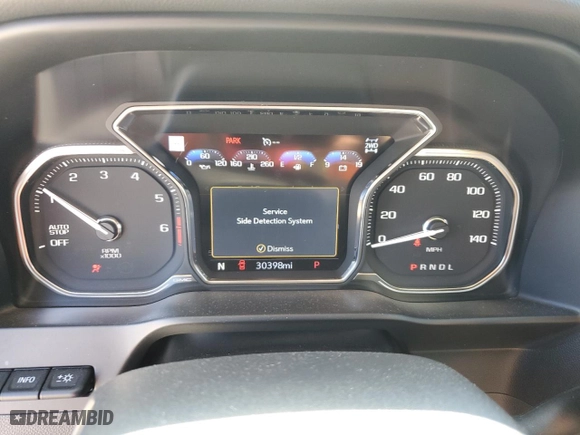 2020 GMC Sierra 1500 Denali with VIN 3GTU9FEL7LG424000, listed as a Copart auction lot 47012455 with 30,398 mi miles and Salvage Title. Bid and sale history available at carsss.com. Image 9.