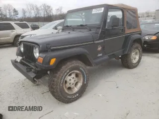 2002 Jeep Wrangler Sahara with VIN 1J4FA59S42P720513, listed as a Copart auction lot 47054805 with 190,922 mi miles and Salvage title. Bid and sale history available at DreamBid. Image 1.