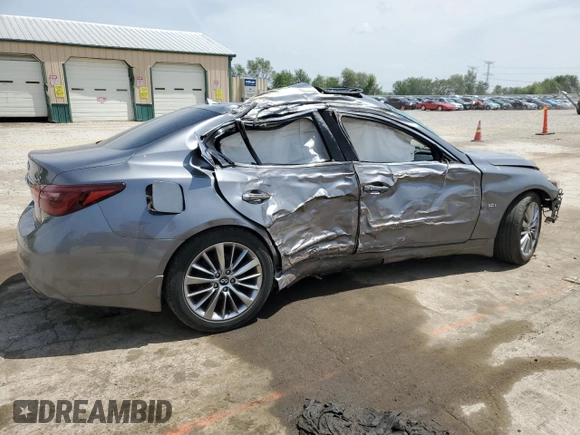 2018 Infiniti Q50 Luxe with VIN JN1EV7AP2JM362954, listed as a Copart auction lot 57292915 with 161,208 mi miles and Salvage title. Bid and sale history available at DreamBid. Image 3.