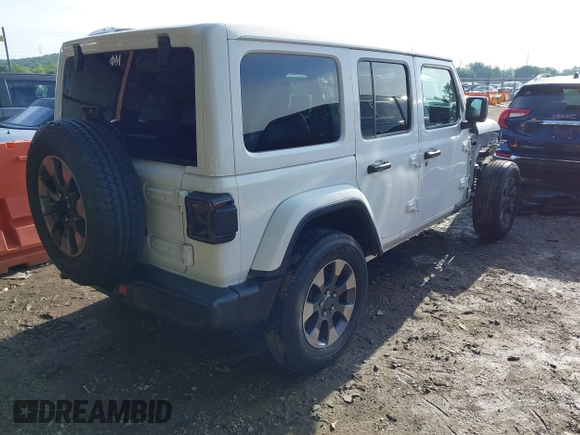 2018 Jeep Wrangler Unlimited Sahara z VIN 1C4HJXEG0JW321355, wystawiony jako IAAI lot #42343112 z przebiegiem 102 457 mil mil oraz . Historia ofert i sprzedaży dostępna na DreamBid. Obrazek 4.