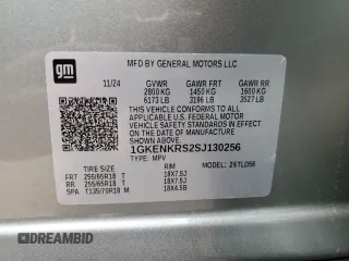 2025 GMC Acadia FWD Elevation z VIN 1GKENKRS2SJ130256, wystawiony jako Copart lot #41656905 z przebiegiem 1 664 mil mil oraz Czysty tytuł • Clean title. Historia ofert i sprzedaży dostępna na DreamBid. Obrazek 13.