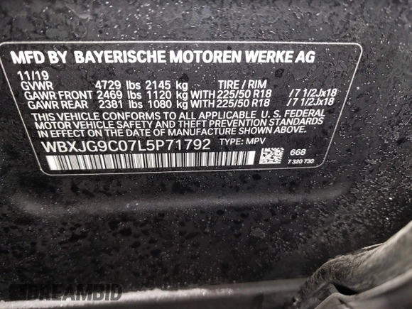 2020 BMW X1 xDrive28i z VIN WBXJG9C07L5P71792, wystawiony jako IAAI lot #41583132 z przebiegiem 150 095 mil mil oraz . Historia ofert i sprzedaży dostępna na DreamBid. Obrazek 9.