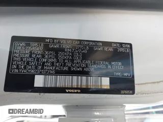 2007 Volvo XC90 I6 with VIN YV4CY982371373146, listed as a IAAI auction lot 42060388 with 174,274 mi miles and . Bid and sale history available at DreamBid. Image 9.